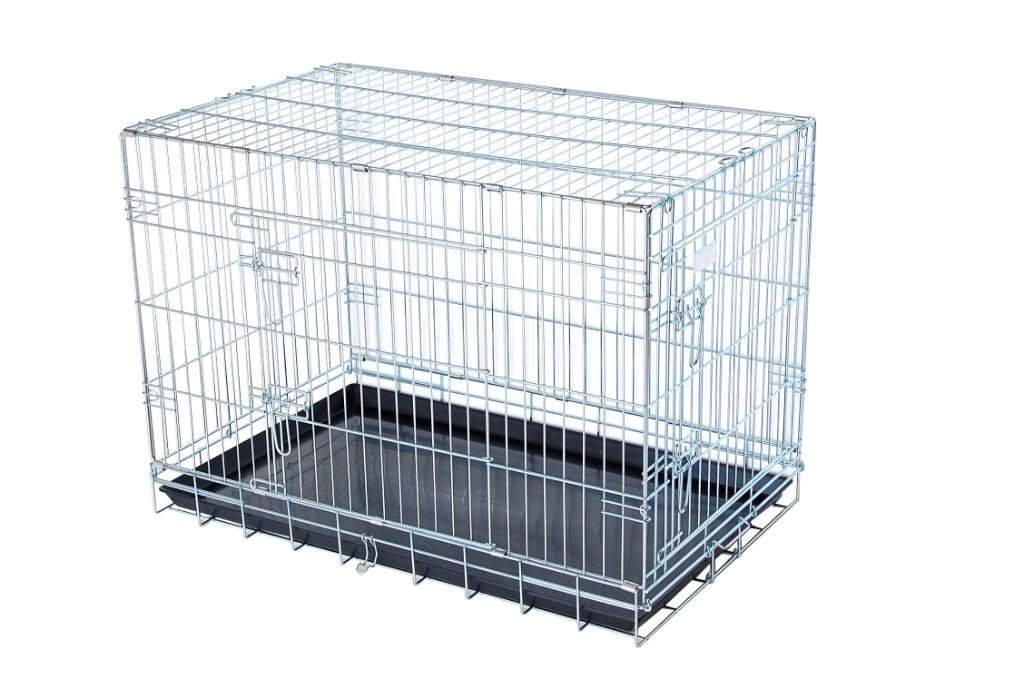 silver dog crate