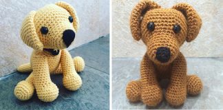 Free pattern to make your very own crochet Labrador puppy