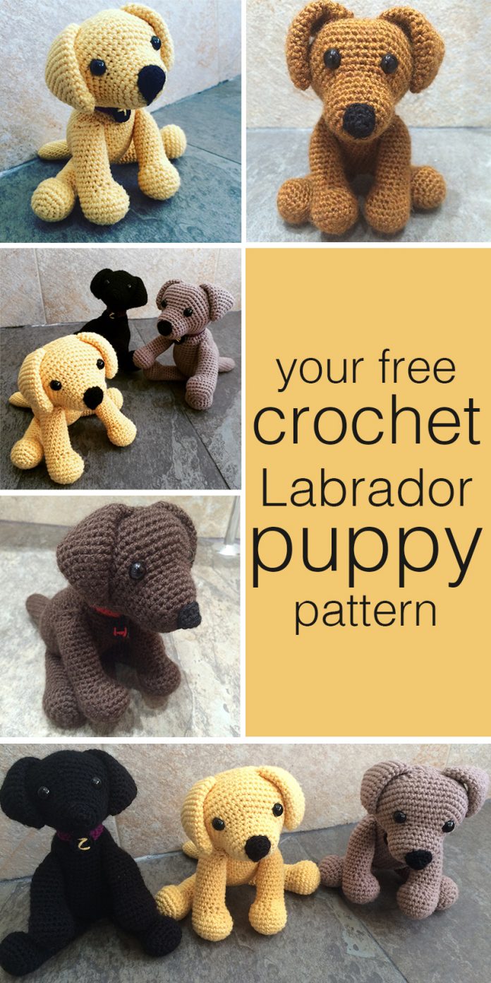 Free pattern to make your very own crochet Labrador puppy