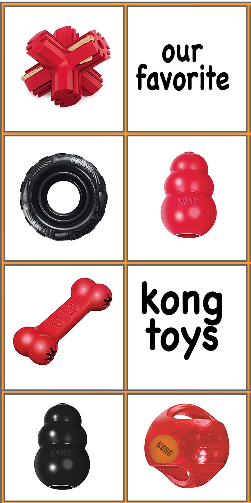 A collection of our favorite Kong Toys for you to browse. Lot's of great toy reviews too