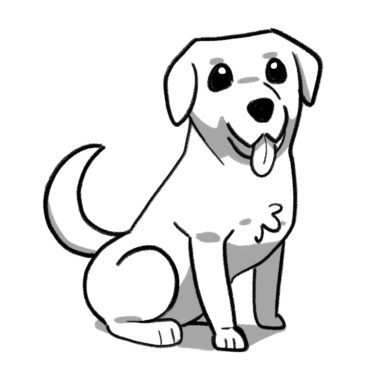 Drawing Dog, Puppy Labrador, Portrait On A White Background Stock Photo - Image Of Funny, Cream: 103607128